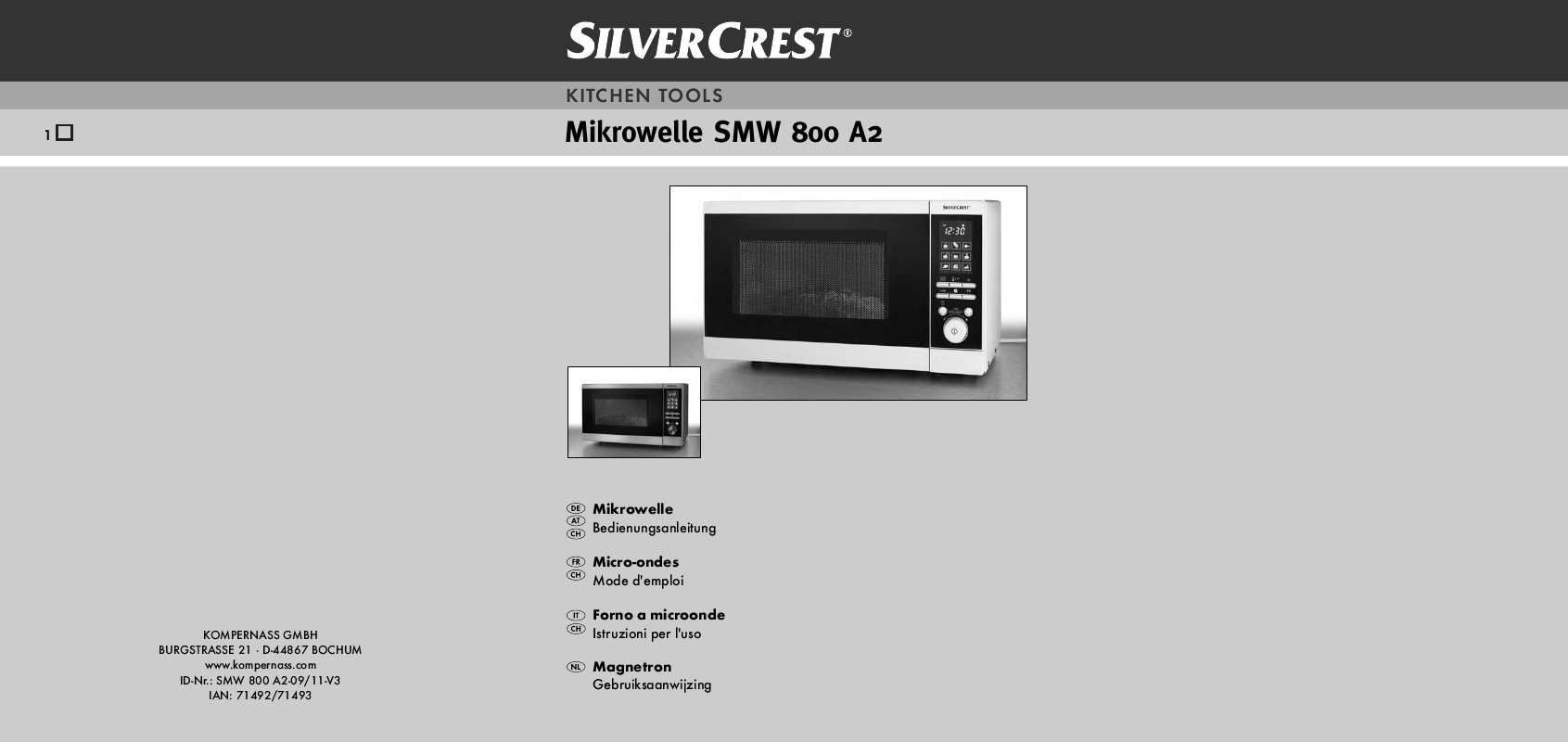 Guide utilisation  SILVERCREST SMW 800 A2  de la marque SILVERCREST
