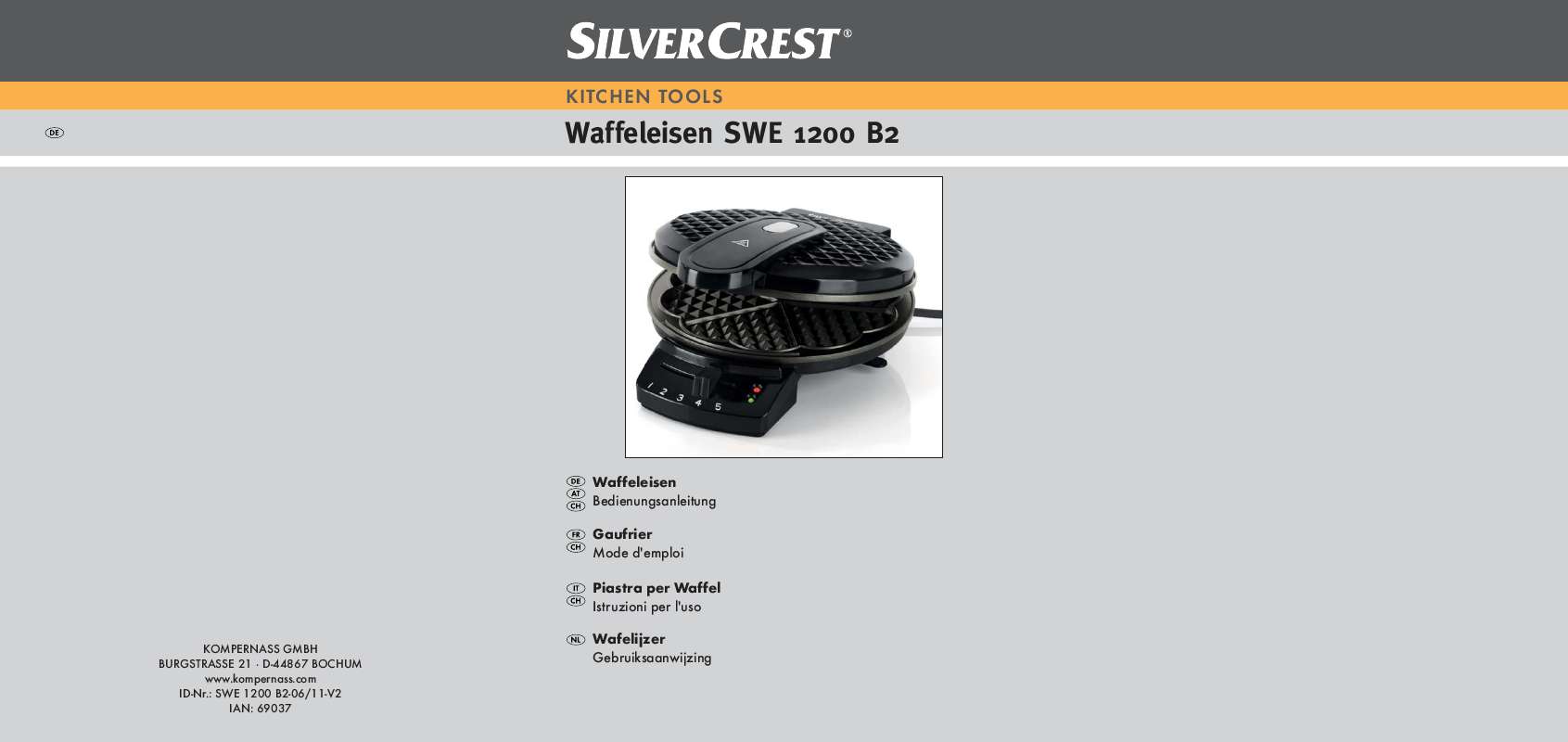 Guide utilisation  SILVERCREST SWE 1200 B2  de la marque SILVERCREST