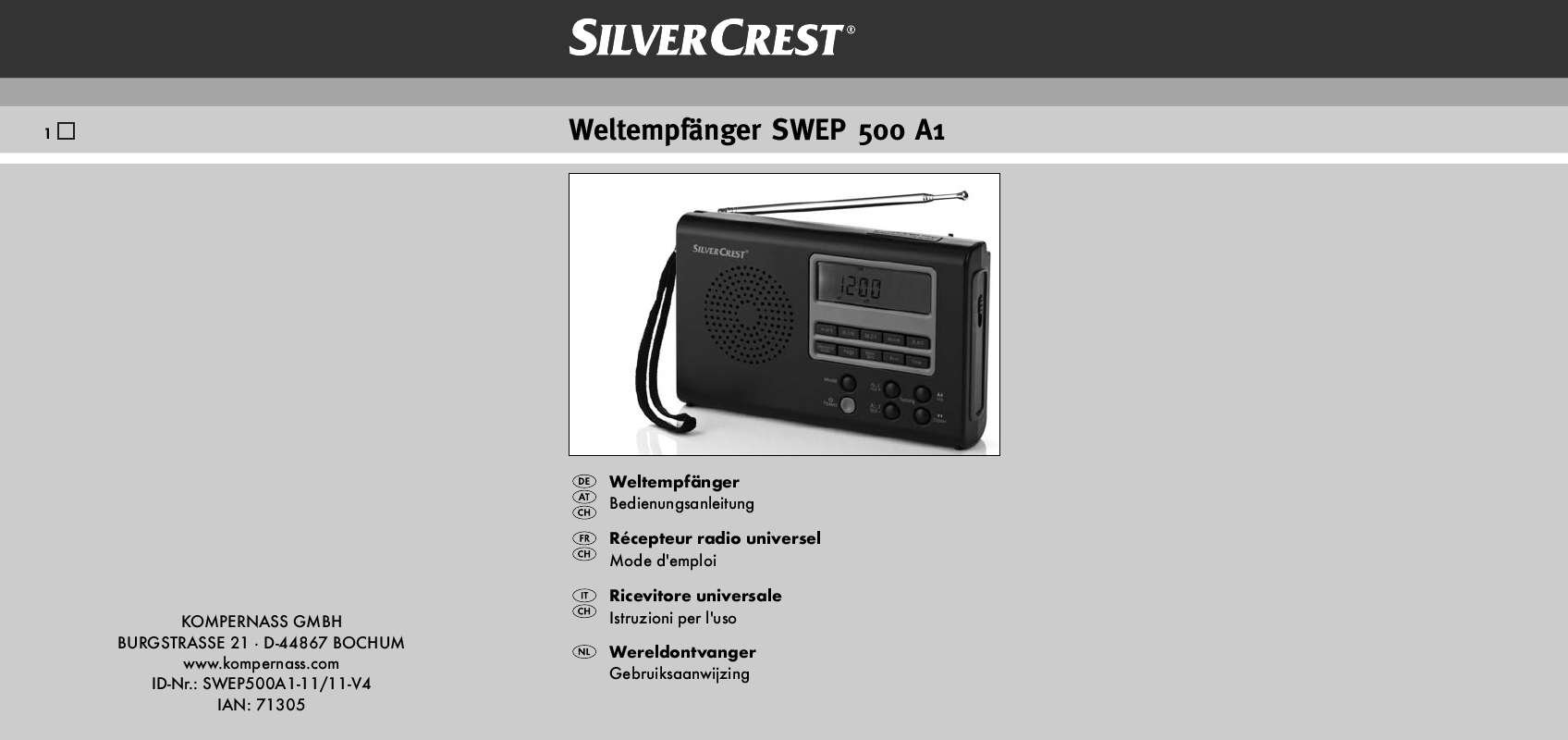 Guide utilisation  SILVERCREST SWEP 500 A1  de la marque SILVERCREST