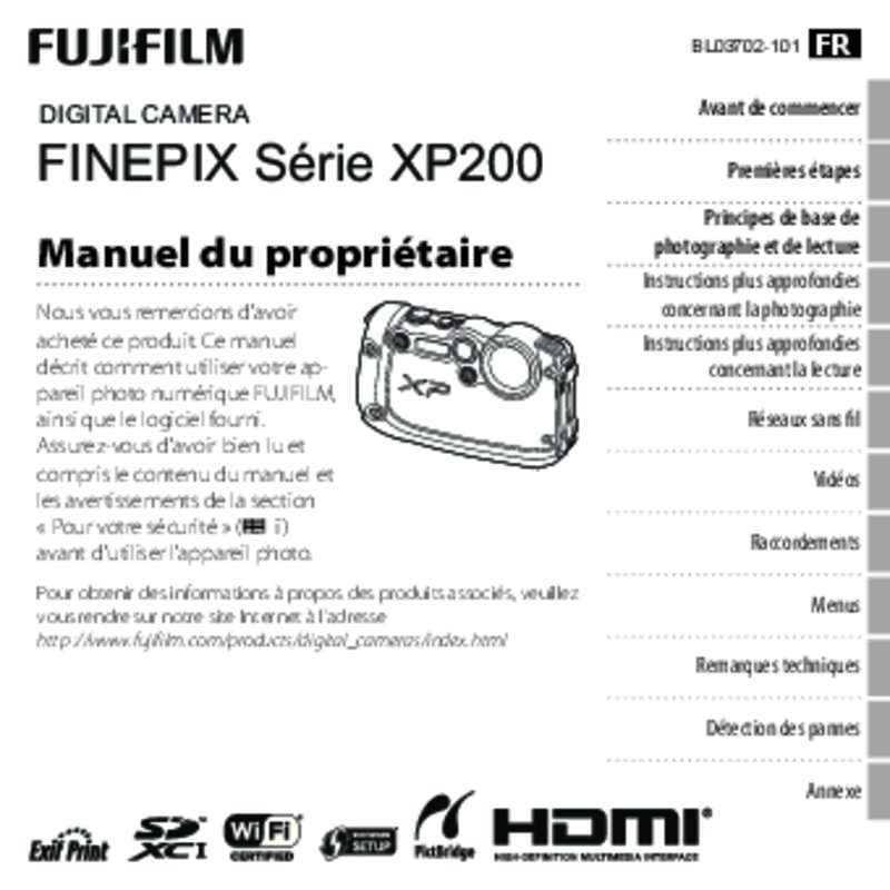 Guide utilisation FUJIFILM FINEPIX XP200  de la marque FUJIFILM