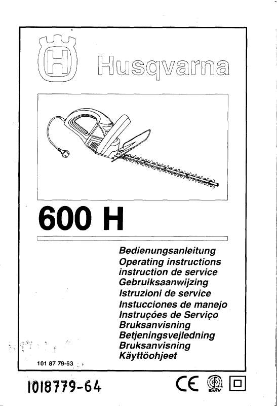Guide utilisation HUSQVARNA 600 H  de la marque HUSQVARNA