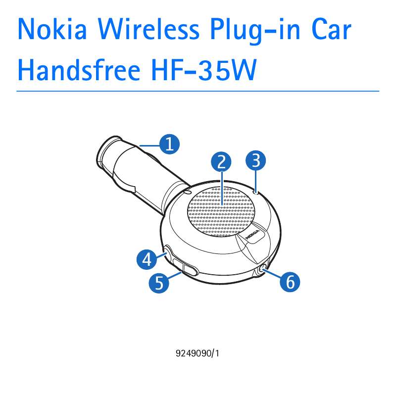 Guide utilisation NOKIA WIRELESS PLUG-IN CAR HANDSFREE HF-35W  de la marque NOKIA