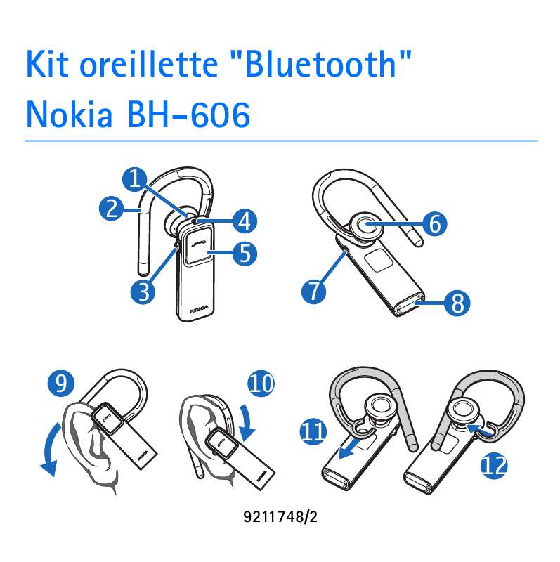 Guide utilisation NOKIA BLUETOOTH HEADSET BH-606  de la marque NOKIA