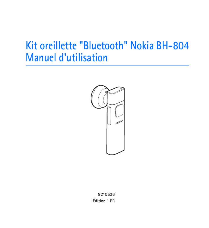 Guide utilisation NOKIA BLUETOOTH HEADSET BH-804  de la marque NOKIA
