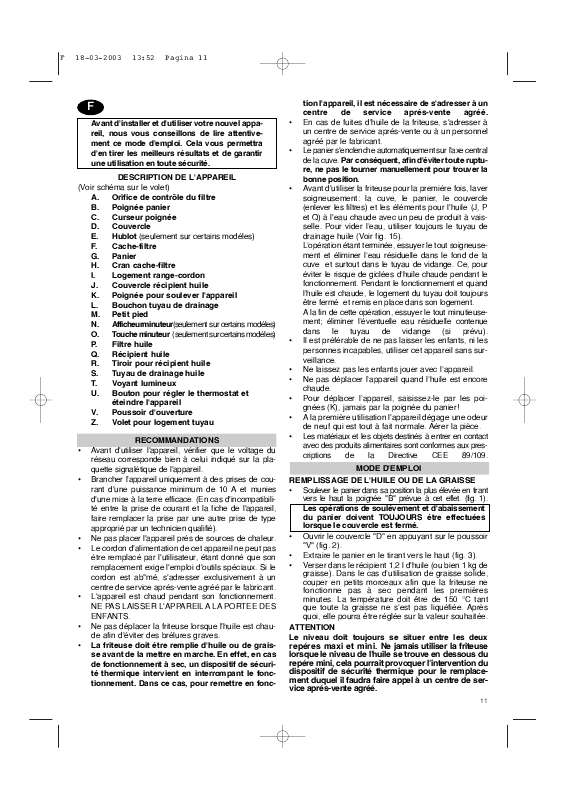 Guide utilisation DELONGHI F894 de la marque DELONGHI