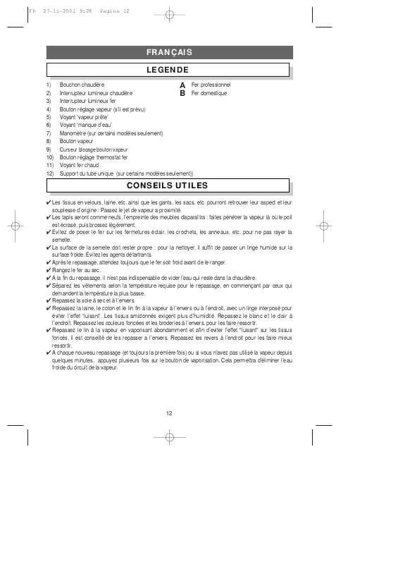 Guide utilisation DELONGHI PRO 261 P  de la marque DELONGHI