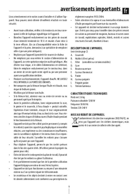 Guide utilisation DELONGHI F13205 de la marque DELONGHI