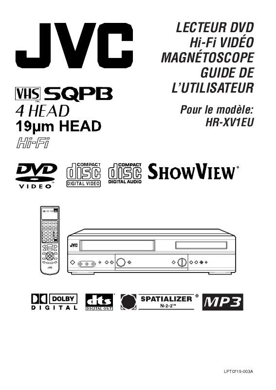 Guide utilisation  JVC HR-XV1EU  de la marque JVC