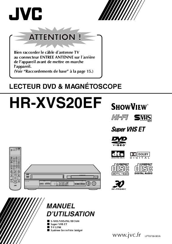 Guide utilisation  JVC HR-XV20EF  de la marque JVC