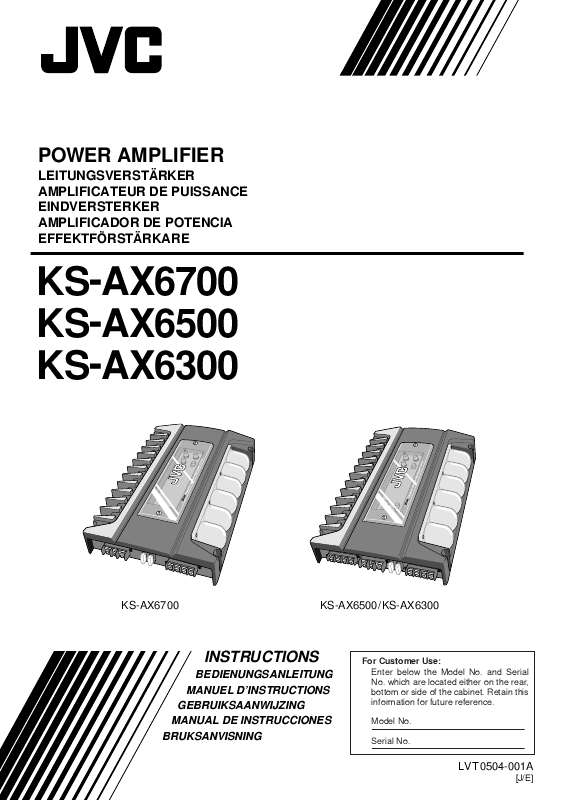 Guide utilisation  JVC KS-AX6300  de la marque JVC