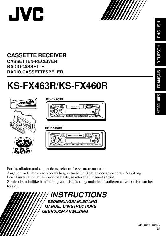 Guide utilisation  JVC KS-FX460R  de la marque JVC