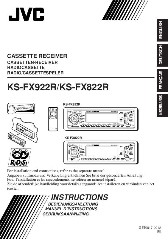 Guide utilisation  JVC KS-FX922R  de la marque JVC