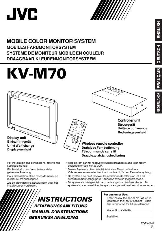 Guide utilisation  JVC KV-M70  de la marque JVC
