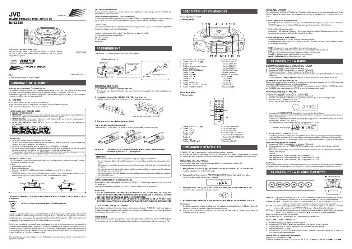 Guide utilisation  JVC RC-EZ35S  de la marque JVC