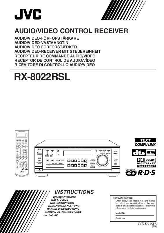 Guide utilisation  JVC RX-8022R  de la marque JVC