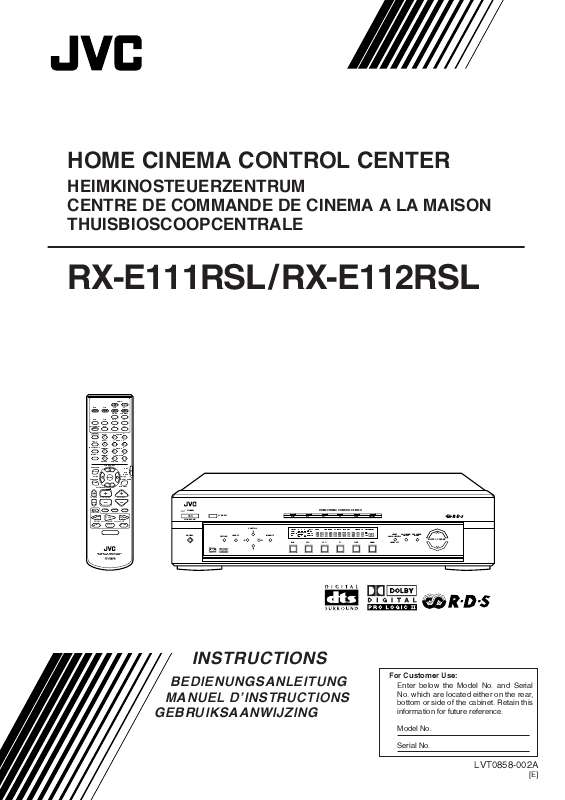 Guide utilisation  JVC RX-E111RSL  de la marque JVC