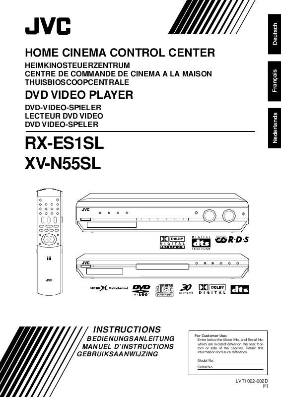 Guide utilisation  JVC RX-ES1SL  de la marque JVC