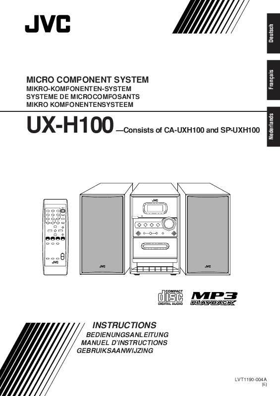Guide utilisation  JVC UX-H100  de la marque JVC