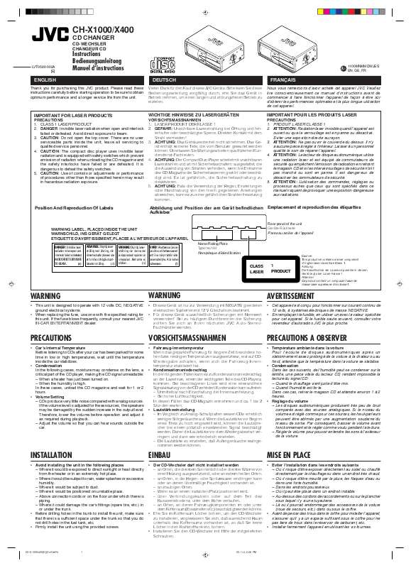 Guide utilisation  JVC CH-X1000  de la marque JVC