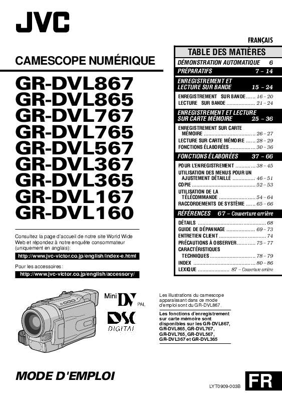 Guide utilisation JVC GR-DVL365  de la marque JVC