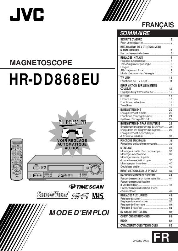 Guide utilisation  JVC HR-DD868EU  de la marque JVC