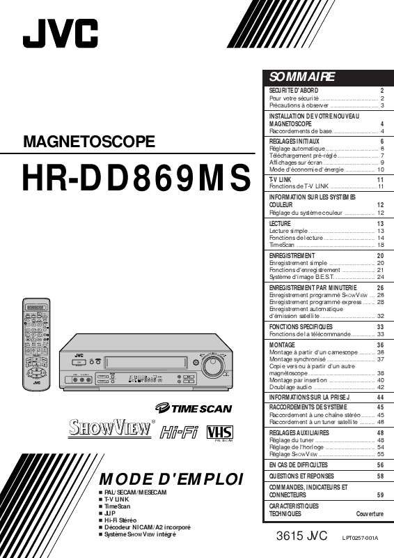 Guide utilisation  JVC HR-DD869MS  de la marque JVC