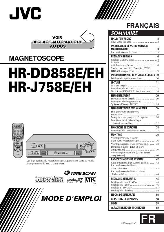 Guide utilisation  JVC HR-J758E  de la marque JVC