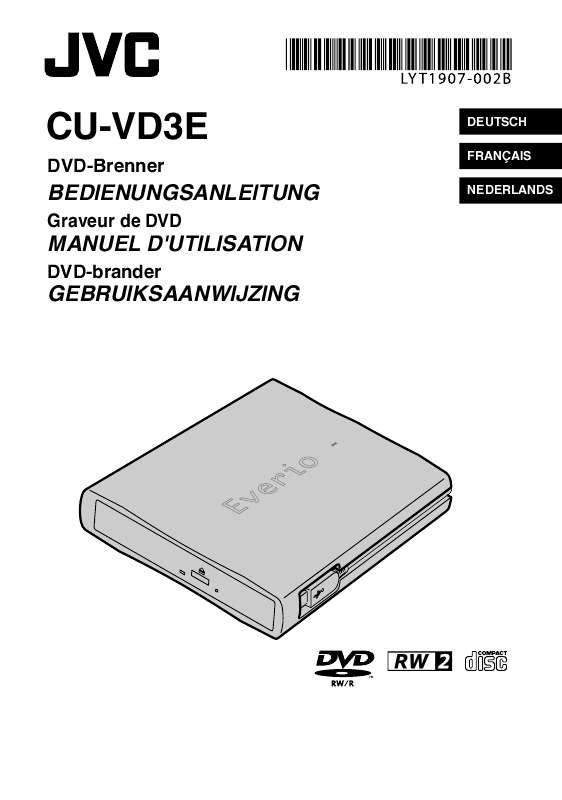 Guide utilisation  JVC CU-VD3EX  de la marque JVC