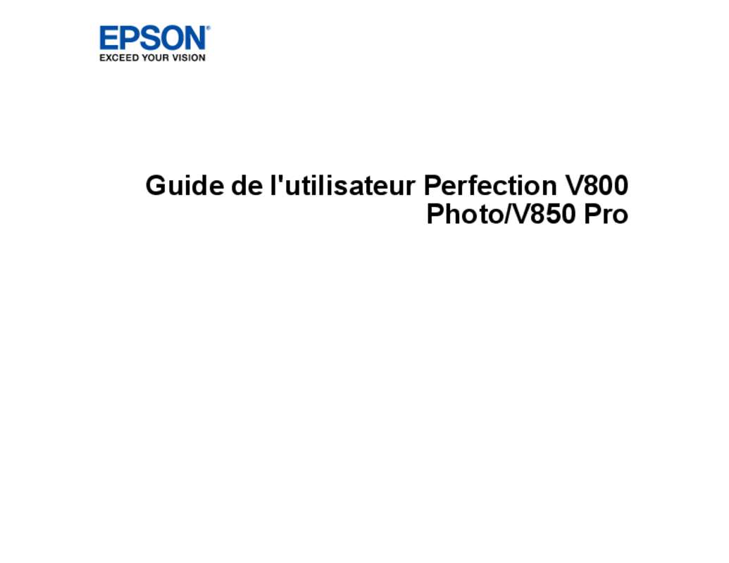 Guide utilisation EPSON V800  de la marque EPSON