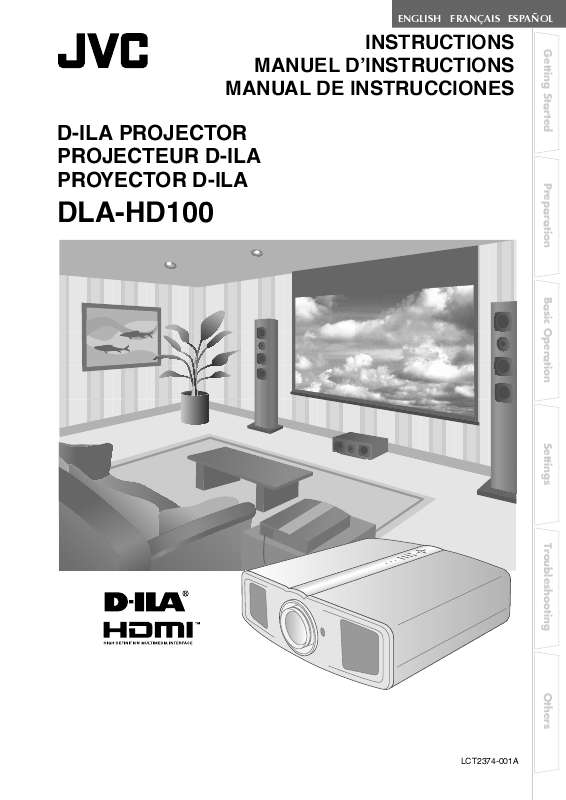 Guide utilisation JVC DLA-HD100  de la marque JVC