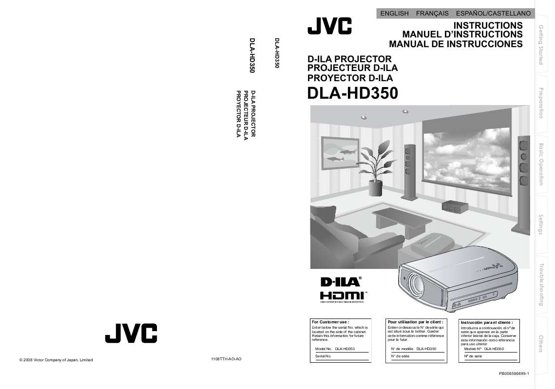 Guide utilisation JVC DLA-HD350  de la marque JVC