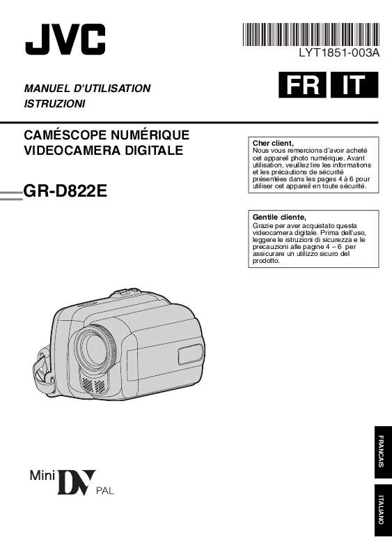 Guide utilisation  JVC GR-D822EX  de la marque JVC