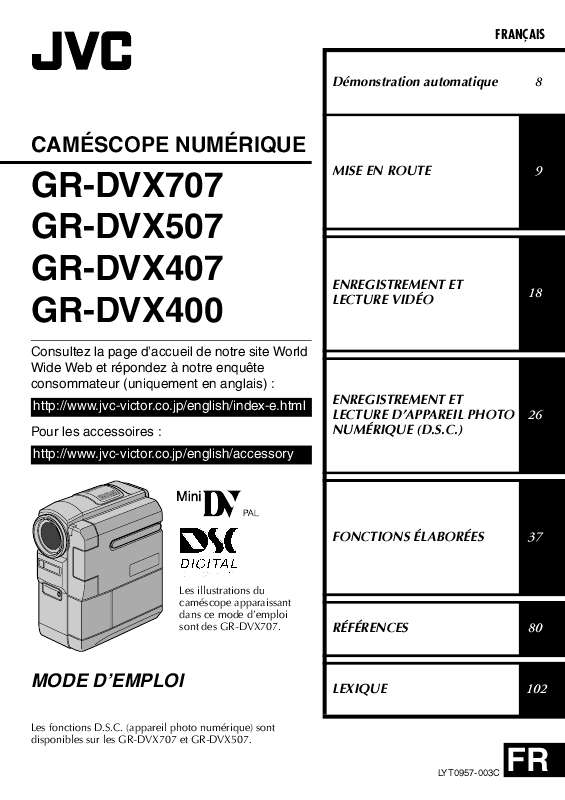 Guide utilisation  JVC GR-DVX707E  de la marque JVC