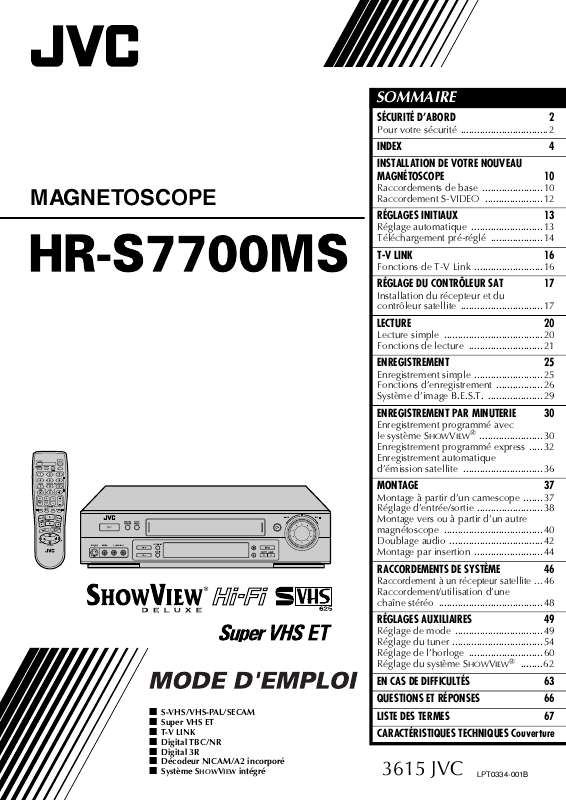 Guide utilisation  JVC HR-S7700MS  de la marque JVC