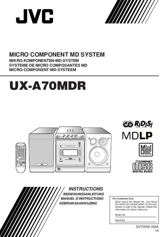 Guide utilisation  JVC UX-A70MDR  de la marque JVC