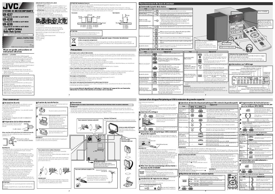Guide utilisation  JVC UX-G38E  de la marque JVC