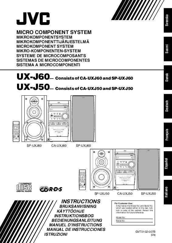 Guide utilisation  JVC UX-J50  de la marque JVC