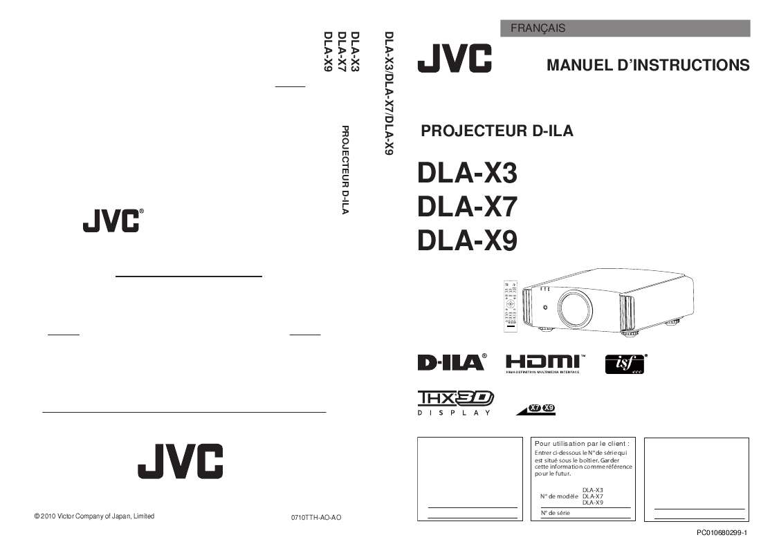 Guide utilisation JVC DLA-X3  de la marque JVC