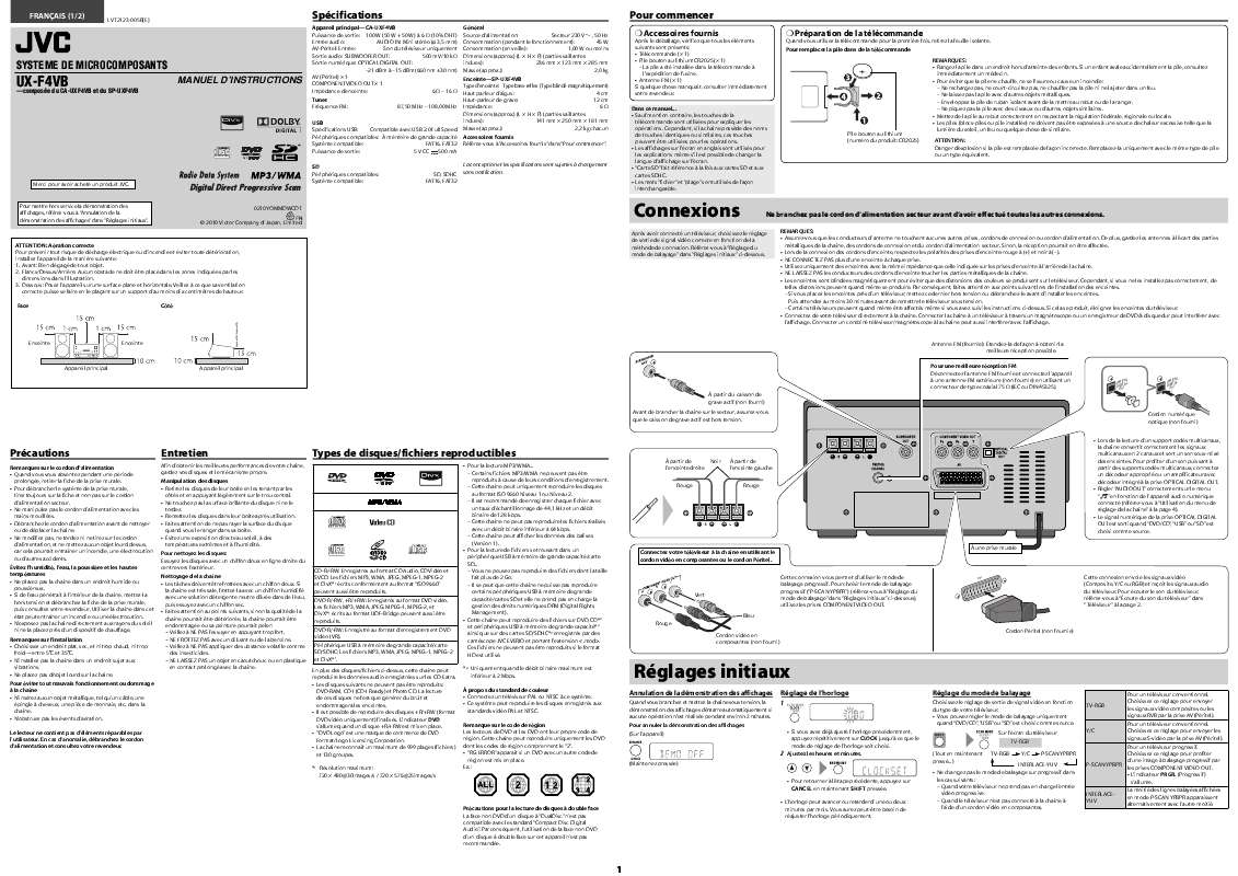 Guide utilisation  JVC UX-F4VB  de la marque JVC
