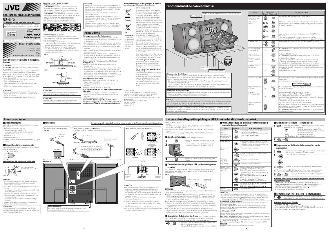 Guide utilisation  JVC UX-LP5  de la marque JVC