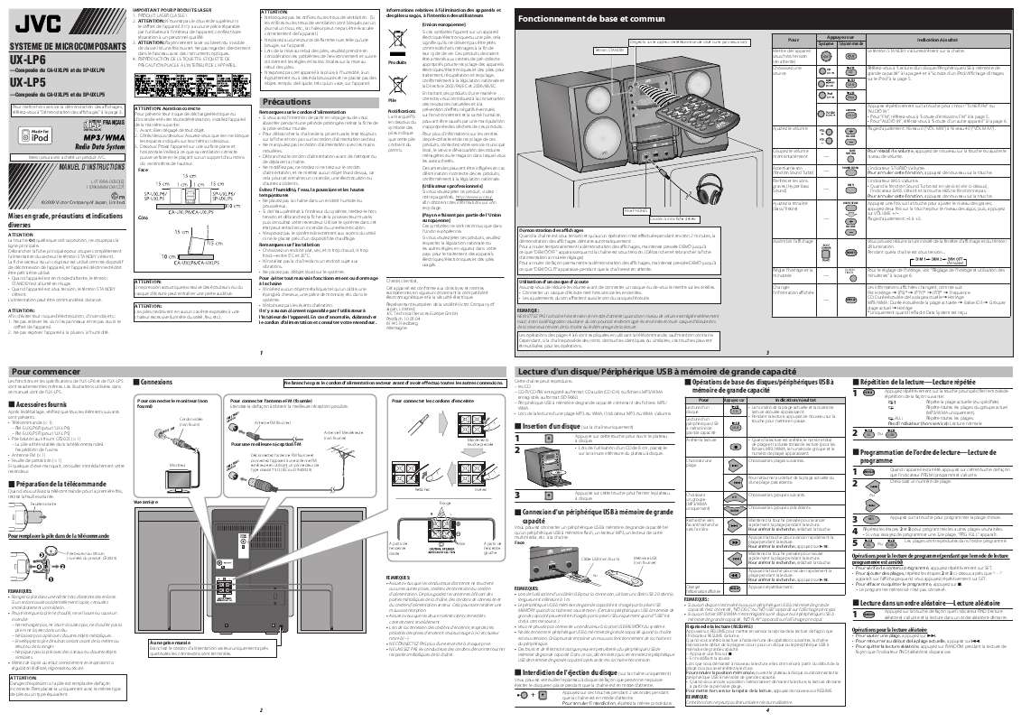 Guide utilisation JVC UX-LP6E  de la marque JVC