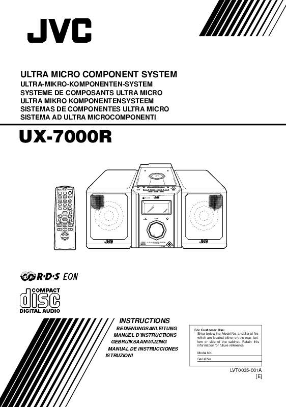 Guide utilisation  JVC UX-7000R  de la marque JVC