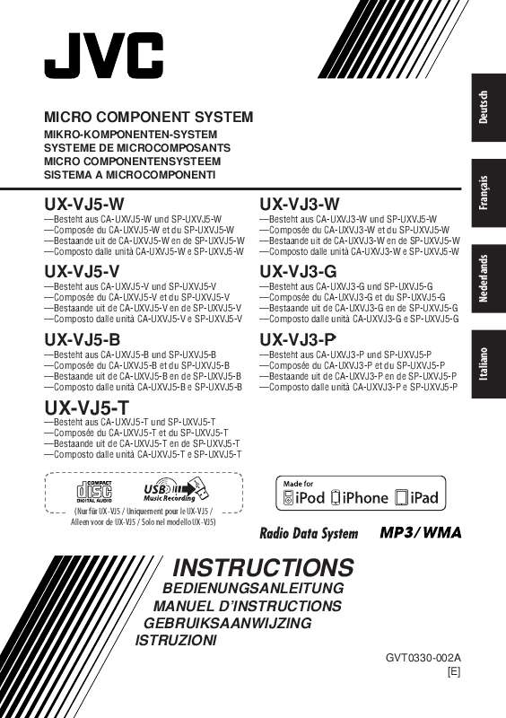 Guide utilisation  JVC UX-VJ3G  de la marque JVC
