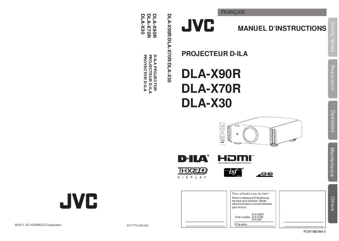 Guide utilisation JVC DLA-X30  de la marque JVC