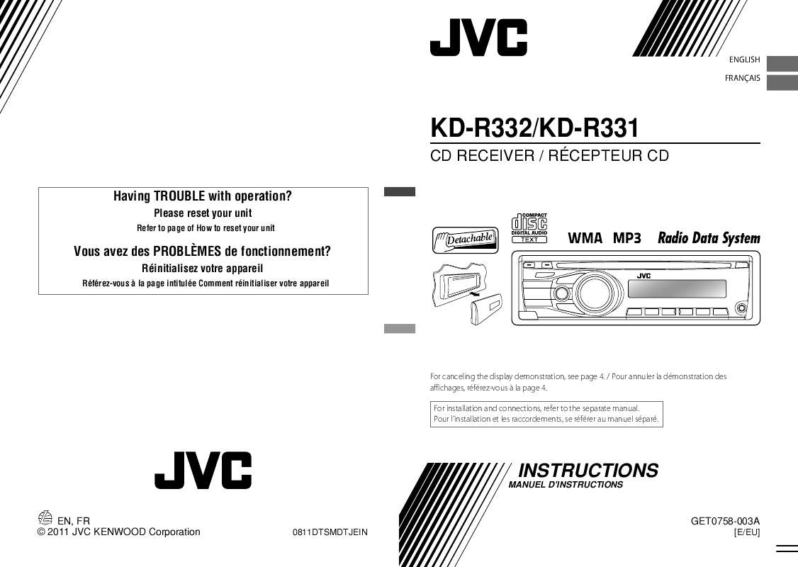 Guide utilisation JVC KD-R331  de la marque JVC