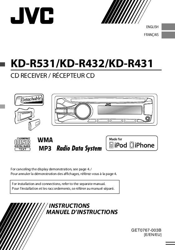 Guide utilisation JVC KD-R431  de la marque JVC