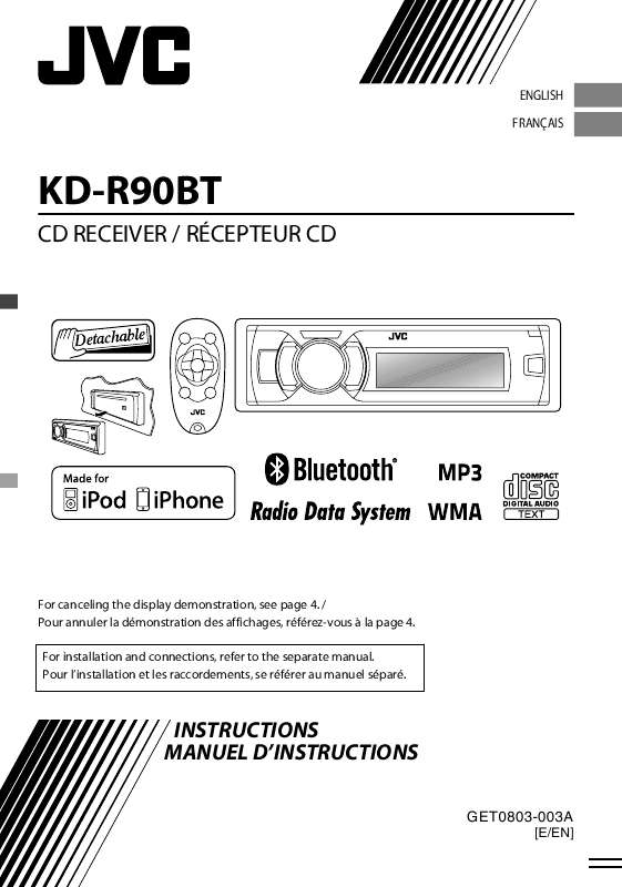 Guide utilisation JVC KD-R90BT  de la marque JVC