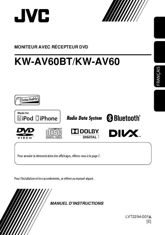 Guide utilisation JVC KW-AV60BT  de la marque JVC