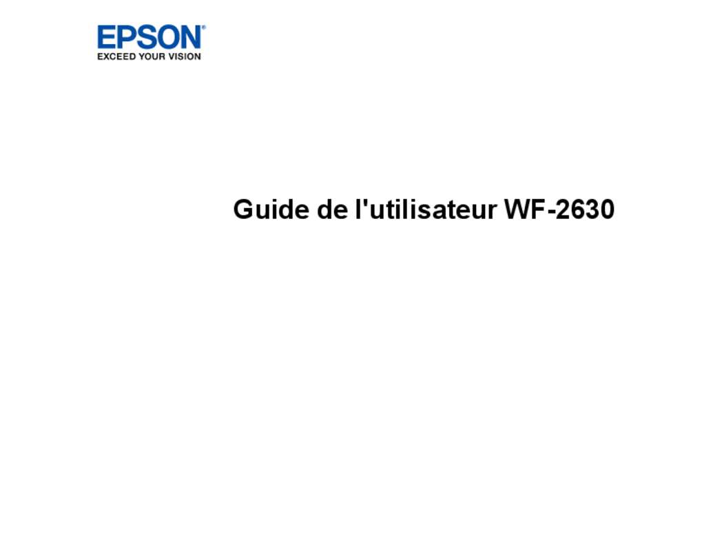 Guide utilisation EPSON WF-2630WF  de la marque EPSON