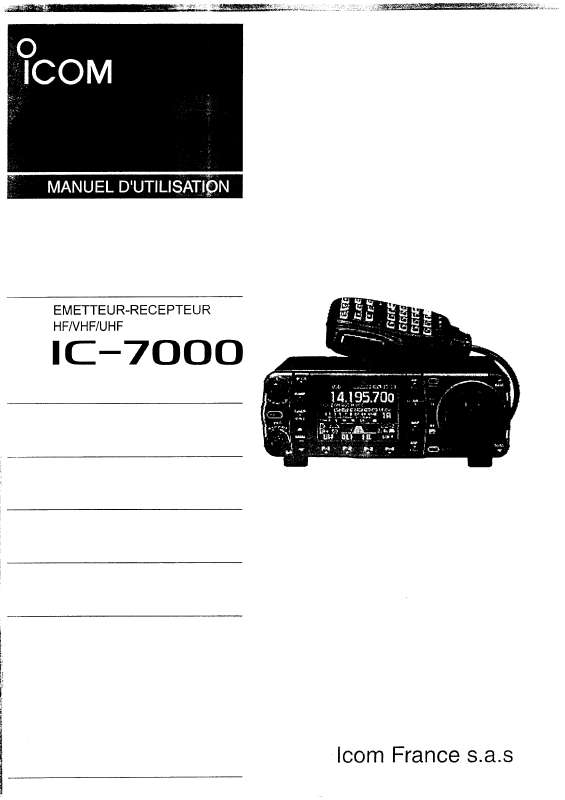 Guide utilisation ICOM IC-7000  de la marque ICOM